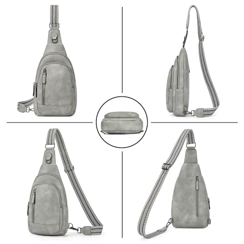 CLUCI Crossbody Bags for Women Men,Leather Sling Bag Cross Body Backpack for Woman Gifts for Women Birthday Unique - color: 0-5 Dark Gray