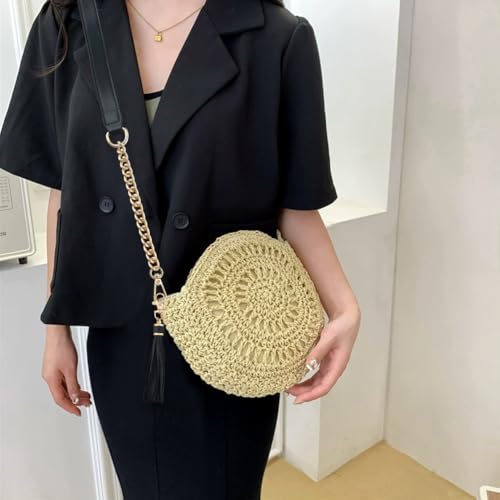 PU Leather Purse Chain Strap with Tassel Pendant 24 Inch Microfiber Leather Bag Chain Replacement Flat Handbag Handle for Women Shoulder Crossbody Bag Handbag DIY Crafts(Black Gold) - color: Black;gold