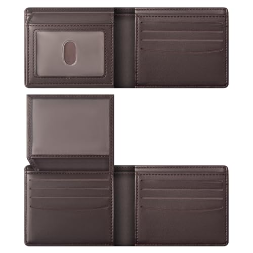 GNDR Wallet For Men RFID Blocking Coffee Wallets Bifold Faux Leather Card Holder Front Pocket Mens Accessories With Gift Box - color: Coffee-03