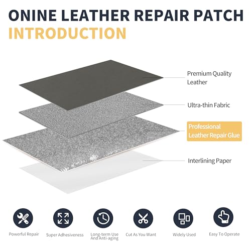 ONine Leather Repair Patch，Leather Repair Tape, 3 x 60 inches Leather Repair Patch for Furniture,Vinyl Repair Kit，Leather Couch Patch，for Sofas, Furniture, Car Seats, Office Chairs(Gray) - color: Gray, size: 3 x 60 inches