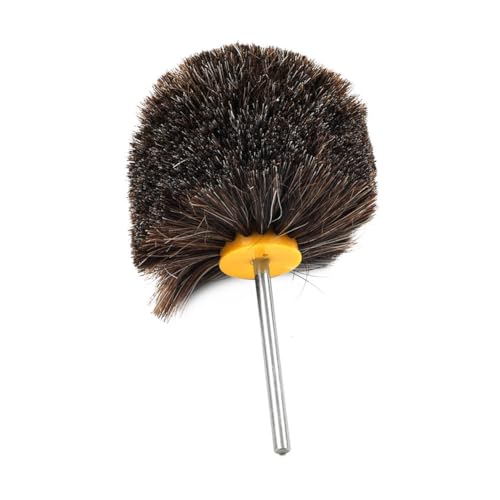 Bacar 4" Horsehair Polishing Wheel Brush for Drill Shoe & Leather Buffer - style: Round Head