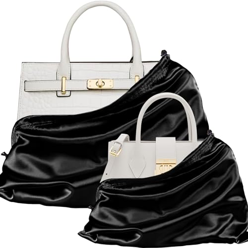 P Pothuiny 2 Pcs Satin Dust Bags for Handbags - color: Black