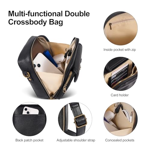 Vintage Messenger Bag,Womens Large Capacity Crossbody Leather Bags,Mini Shoulder Sling Pouch with Card Slots(6.1x3x8 inch) - color: Blue, size: 6.1x3x8inch