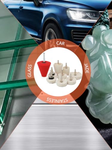 Polishing Wheel, SPTA 9Pcs Polishing Mop Head, Foam Ball Buster Wheel and Rim Polisher System Attaches to Drill for Metal Aluminum,Stainless Steel,Chrome,Jewelry,Wood,Plastic,Ceramic,Glass,etc-PMFCRAW