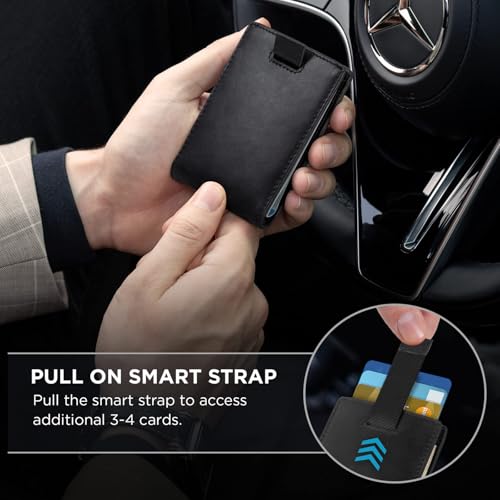 RFID Blocking Slim Bifold Leather Minimalist Front Pocket Wallets for Men with Money Clip Thin Mens Black - color: Black