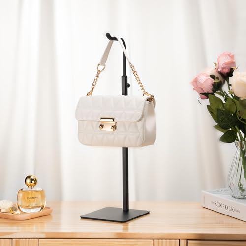 2-Pack Adjustable Tabletop Purse & Banner Display Stands, Black | Tabletop hook holders display handbags, wreaths and banners in closets, on desks or in retail settings. - color: Black