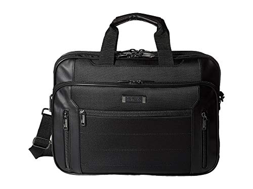 Kenneth Cole Reaction Keystone 1680d Polyester Dual Compartment 17" Laptop Business Portfolio, Black