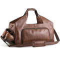 Full-Grain Leather Weekender Bag for Men 'Leather Wanderer' Small Weekend Carry-On Genuine Leather Travel Duffel Carry On Overnight Gym Bag