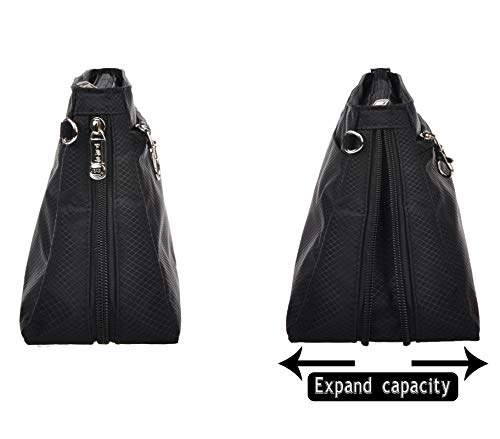 Vercord Expandable Nylon Handbag Purse Organizer Insert Liner Shaper Bag in Bag Black XLarge - color: Black, size: X-Large