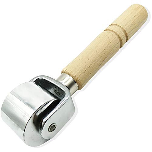 TIHOOD 25mm Platen Tools Leather Press Edge Roller Leather Edge Creaser and Smoother Leather Glue Laminating Roller Iron Roll
