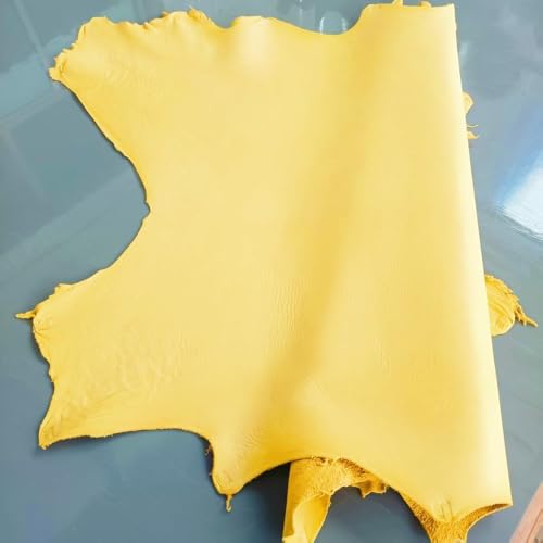 Sheep Skin, 0.7-1.0mm Thick, for Gloves, Clothing, Leather Sheets for Crafts and Arts (Yellow 10-12 Square feet) - color: Yellow 10-12 square feet