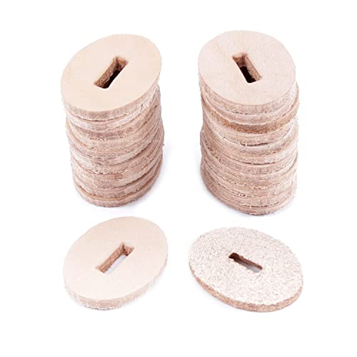 Cowhide Leather Handle Washers - Oval Shape - (1.30 x 1.00 x .125) - (Natural) - USA Made - (for Knife Making & Hobby) - (25 Pack) - color: (Natural)(25 Pack)