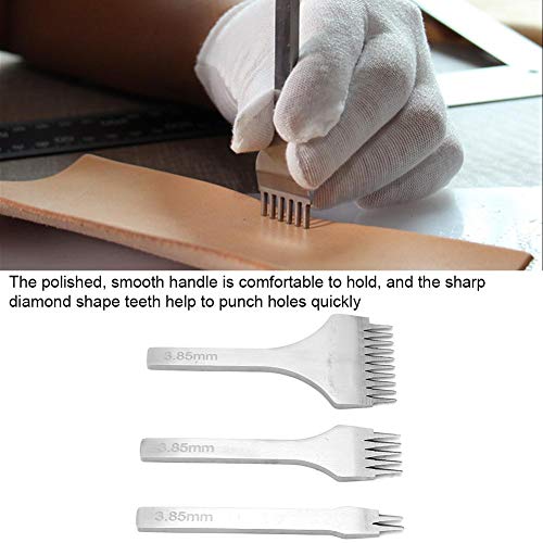 3pcs Leather Chisel Hole Punch Tool Handwork Leather Pro-Stitch 2.7/3.0/3.38/3.85mm (3.85mm)