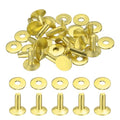 HARFINGTON 15Set Brass Rivets and Burrs Washers 9x3.3x12mm Polish Finish Solid Leather Rivet Fastener Studs Posts for Leather DIY Craft Belts Wallets Collars, Gold Yellow - color: Gold Yellow, size: 9x3.3x12mm