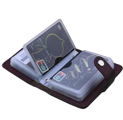 Stealodeal PU Leather Card Holder – Multi-Compartment Organizer for Debit/Credit/ATM Cards (Unisex Design) (Brown 28 Slots) - color: Brown 28 Slots