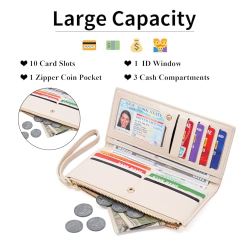Womens Wallet Ultra Slim Floral Long Bifold Wallet for Women Card Holder with Zipper Pocket - color: C04 Yellow