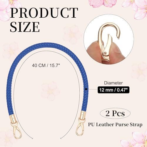 PATIKIL Braided Purse Straps PU Leather - color: Blue, size: 15.7"