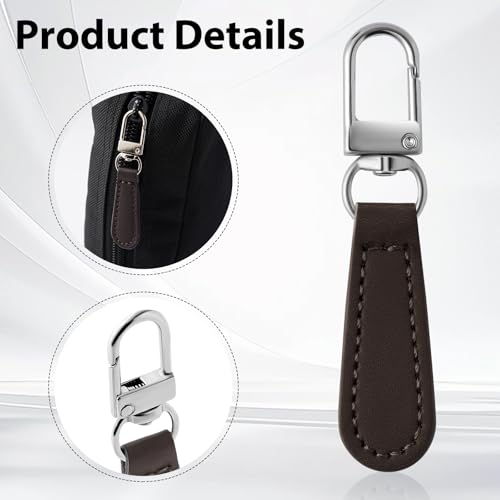 Deoward Zipper Pull Replacement PU Leather Handle Zipper Repair Tab (8 PCS) | Detachable, for Luggage, Backpacks, Suitcases, Jackets, Purses, Handbags - style: Leather Handle Zipper Pulls (Coffee Brown)