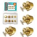 Honigo 4 Pack Gold Rivets Stud Handbag Purse Feet 3/8 inch Flat Head Metal Solid Brass Studs Screw Back Feet 10mm Buckle Spikes Leathercraft for Leather Bag Totes DIY - color: Gold, size: Flat Head 10mm-Gold 4 Pack