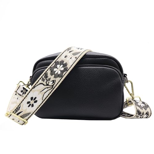 1.5" Wide Purse Strap Adjustable Replacement Gold Hardware Long Crossbody Bag Strap for Thick Shoulder Bags Canvas Handbags Straps - color: Gold Hardware-A-Brown