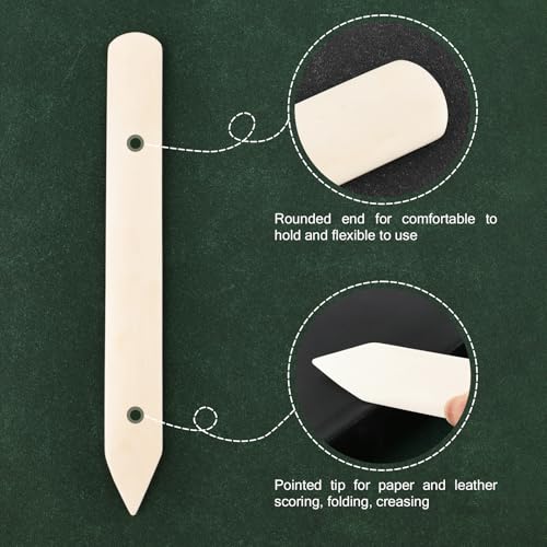 Lineco Genuine Bone Folder Large 8" x 1", Used for Bookbinding | Great for Scoring, Folding and Creasing Paper Projects, Scrapbooking, Cards, DIY. Ideal for Leather, Handmade Crafts