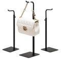 3-Pack Adjustable Tabletop Purse & Banner Display Stands, Black | Tabletop hook holders display handbags, wreaths and banners in closets, on desks or in retail settings. - color: Black