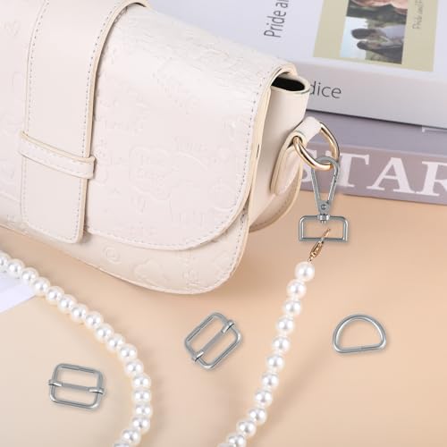 30 Pcs Metal D Ring Swivel Lobster Claw Clasp Hooks,Purse Hardware for Bag Making,Swivel Snap Hooks Strap Hardware Push Gate Trigger Clips for DIY Crafts Keychain Purse Handbag Making (Silver,1 Inch) - color: Silver, size: 1 Inch
