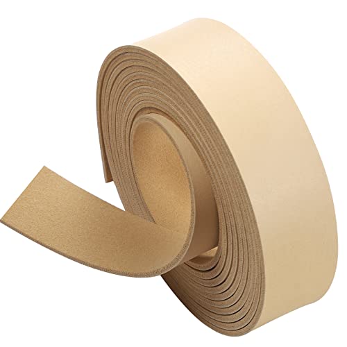 Picheng Flat Faux Leather Strap: 1 Inch Wide Soft Apricot Leather Strips - color: Apricot