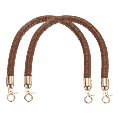 PATIKIL 2 Pcs Braided Purse Straps, 15.7 Inch Leather PU Braided Purse Replacement Handle with Metal Buckles for Handbag Underarm Bags Tote, Coffee - color: Coffee