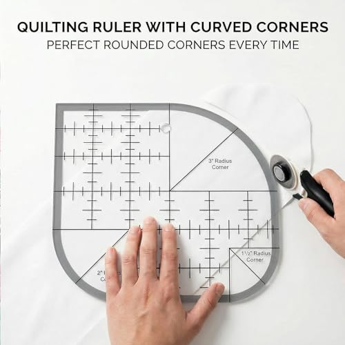 Acrylic Curved Corner Cutter Ruler, Quilting Guides Fabric Craft Ruler for Sewing Patchwork DIY Quilting Templates