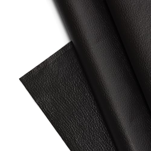 Textured Faux Leather Fabric, Smooth Pebble Grain Vinyl Sheets, Embossed Material, Upholstery, Fashion Apparel, Automotive, DIY and Crafting Pleather - Cut by The Yard (Charcoal) - color: Charcoal, size: Cut By The Yard