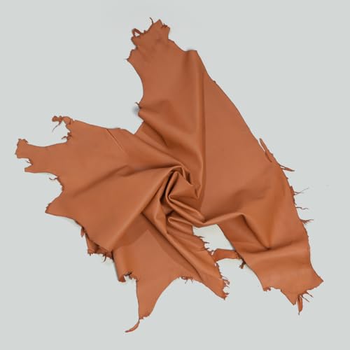Tooling Leather Hides, Whole Nappa Antique Soft Lambskin Leather for Arts and Crafts - No Holes & Cuts | Quality Rawhide Leather 5-6 Sq ft (Pack of 2) - Bella Brown - color: Bella Brown, size: 2 Hide x 5-6 Sq ft
