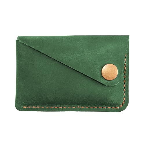 Leather Card Holder, Credit Card Wallet, Cardholder Wallet, Minimalist Wallet,Christmas Gift - color: Green