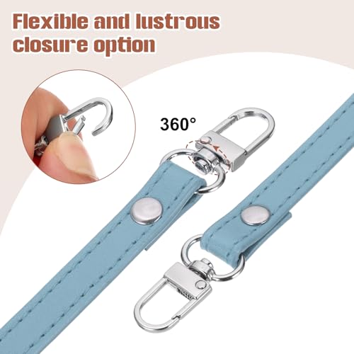 PATIKIL Leather Purse Handle Strap, 2 Pcs 17 Inch Leather Purse Strap Replacement DIY Women Clutch Bag Handbag Top Handle Strap Repair Accessories, Blue - color: Blue, size: 17 Inch