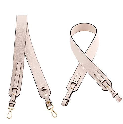 Grain Leather Purse Strap Adjustable Crossbody Replacement Straps for Handbags Monk Head Screws Detachable - color: Beige-short Type, size: Gold Clasps