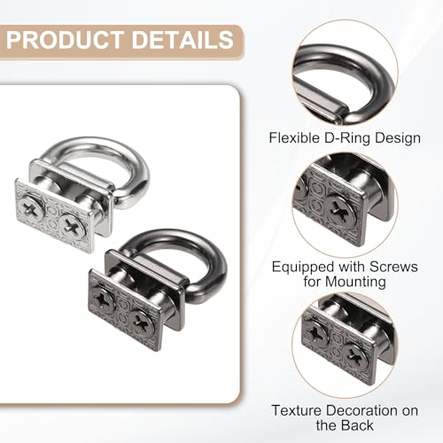 M METERXITY Metal Bag Connector, Purse Suspension Clasp with D Ring for Purse/DIY Crafts Hardware Accessories - color: Silver, Black