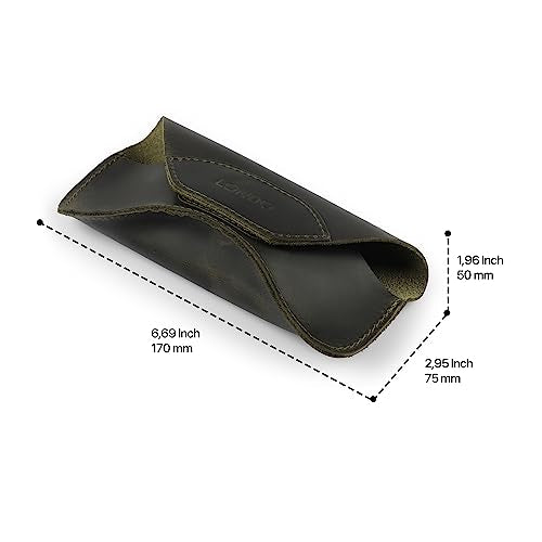 Londo Genuine Leather Case for Eyeglass, Sunglasses, Goggles and Spectacles with Magnetic Closure - color: Green