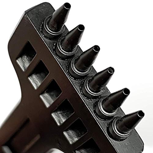5mm 2/4/6 Claw Tooth Leather Stitching Chisels Round Hole Punching Tool Set for DIY Leather Craft - size: 5mm2+4+6