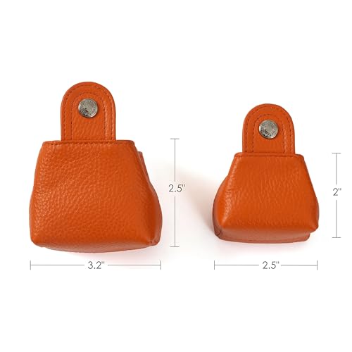 Cockatoo Genuine Leather Coin Pouch Change Holder, Mini Snap Pocket Wallet for Men Women (Aurora Red, Large) - color: Aurora Red, size: Large