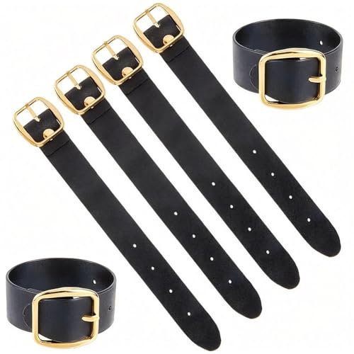 6Pcs PU Leather Kilt Extension Strap Gold Buckle Extenders - color: Gold Buckle