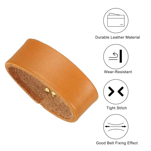 PATIKIL Leather Loop Keeper, Leather Loops Belt Keeper Loops Retainer Straps Replacement, - color: Earthy Yellow, size: 1.5"/1.6"