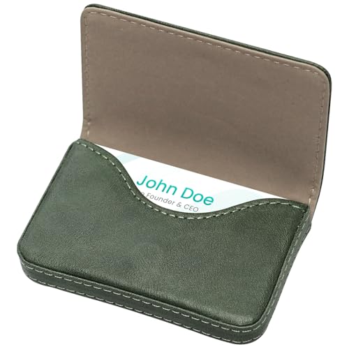 AI-DEE RFID Blocking Wallet - Minimalist Leather Business Credit Card Holder (12-Green) - color: 12-Green
