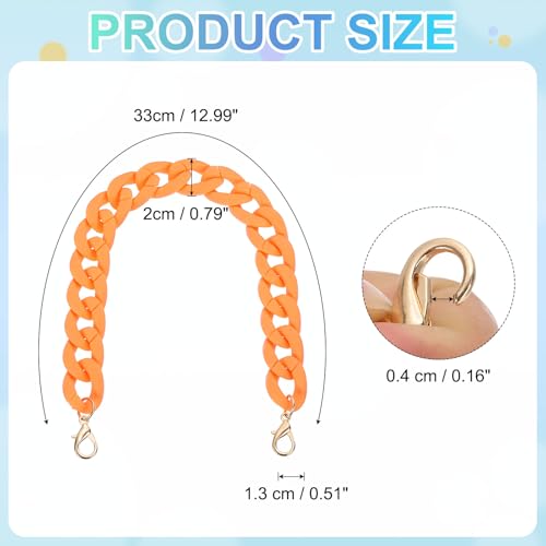 PATIKIL 15" Acrylic Purse Chain Acrylic Chain Linking Rings Orange - color: Matte Orange