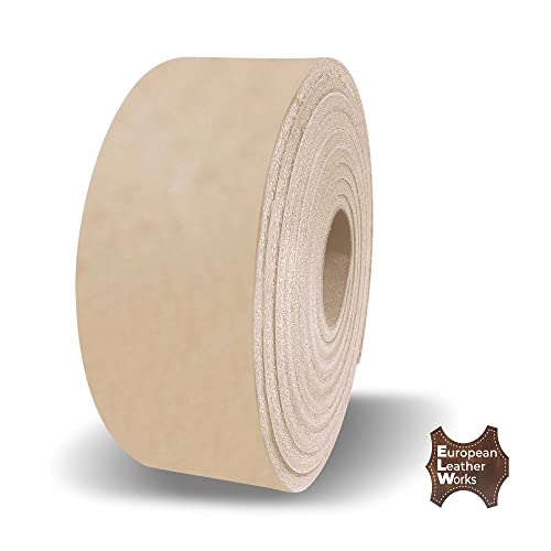 ELW Leather Blank Belt | 5-6 Oz. (2-2.4mm) Thickness | Size: 1-3/4"x84" (4.45x213cm) | Cowhide Vegetable Tanned | Full Grain Strip, Strap | Ideal for DIY Belts for Tooling, Crafting, Stamping, Dyeing - size: 1-3/4"x84"