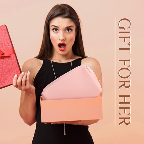 Sanwuta 9 Pcs Makeup Bags Bulk Toiletry Case,Pink Brown Series - color: Pink Brown Series