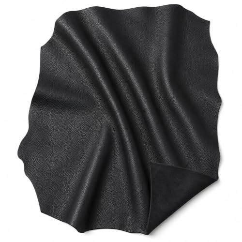 Reed Leather Hides Cow Leather, Black, 8 inches X 11 Inches | Arts and Crafts - color: Black, size: 0.6 Square Foot