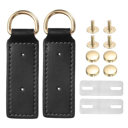 uxcell D Ring Buckle with Screws, Bag Side Clip Buckle Detachable Leather Purse Clasp Connector - color: Black