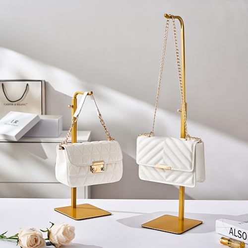 2 Pack Purse Holder Handbag Display Stand: Gold Hanger Rack for Bags, Purses, and Wreath, Adjustable Hook Stand for Tabletop, Closet, and Retail Use for Vendors - size: 2 Pack