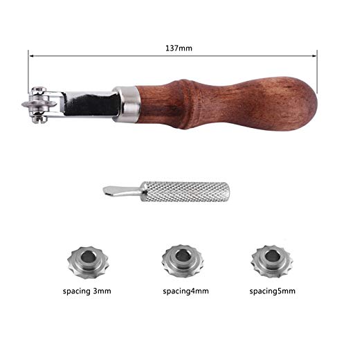 Overstitch Wheel Leather Craft Spacer Set with Four Wheels, DIY Design Punch Tool, Embossing System