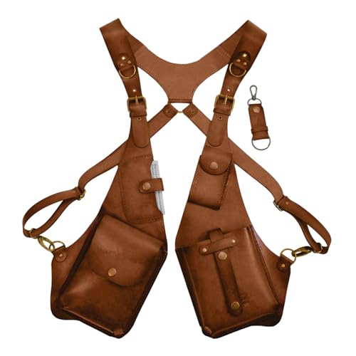 Men Anti Underarm Shoulder Bag Adjustable PU Leather Strap Wallet Bag Outdoor Phone Bag - color: D